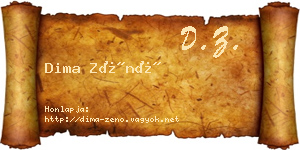 Dima Zénó névjegykártya
